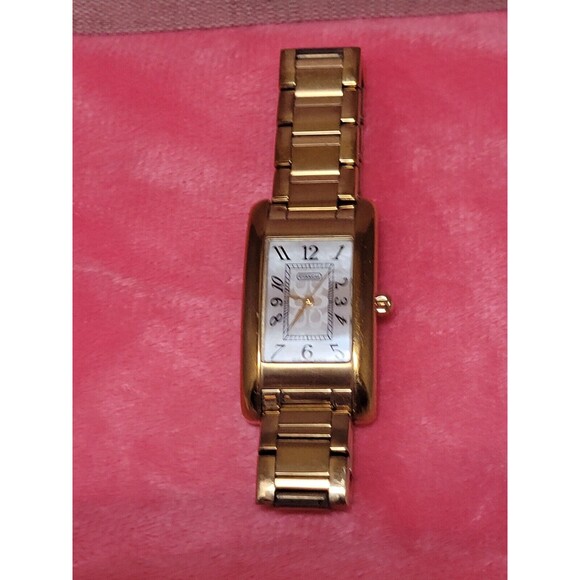 Coach Lexie Watch Signature C Gold Tone - Picture 1 of 9